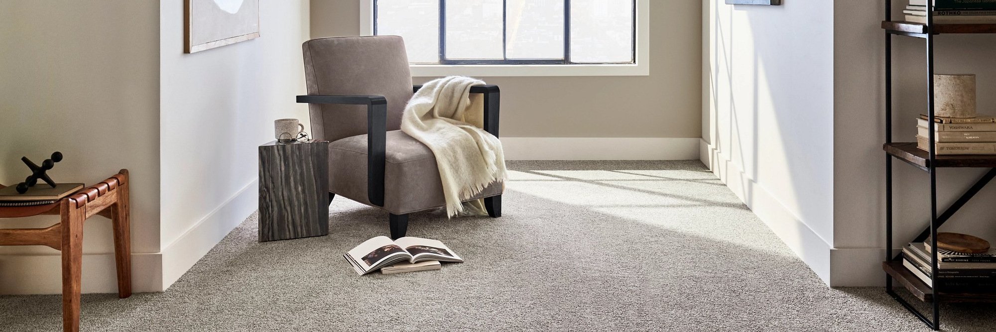 armchair on carpet living room - Rickway Carpet in MN